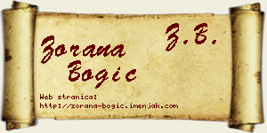 Zorana Bogić vizit kartica